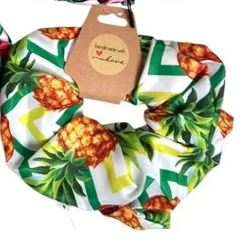 Hair tie with zipper - floral and fruity design