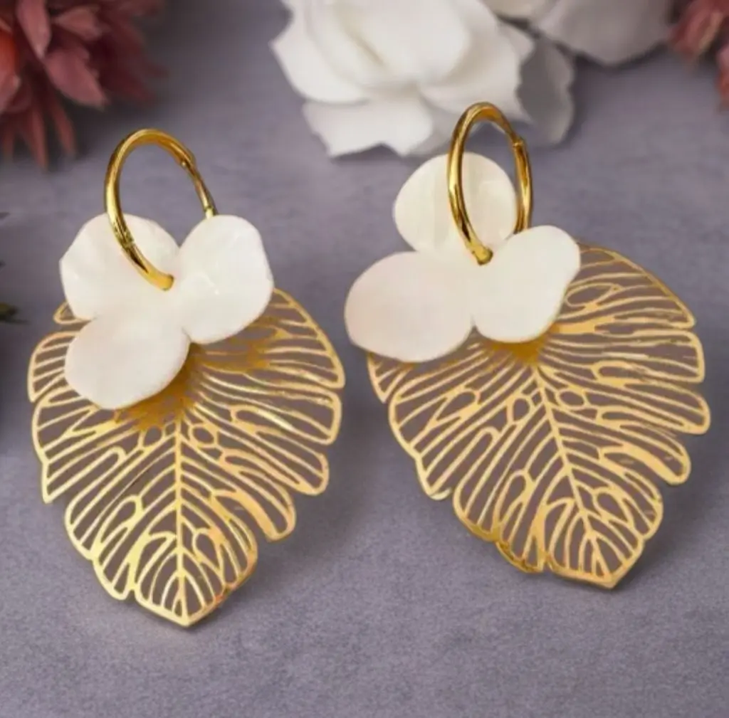 Orchidea Trio (mit Blume und Blatt, Weiß)