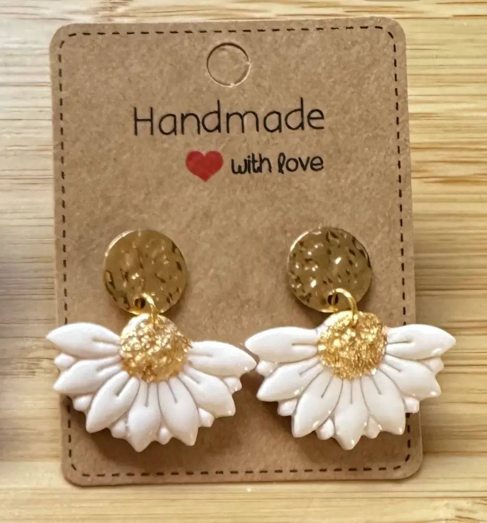 Flor Serena brillante (Golden, White, Golden)