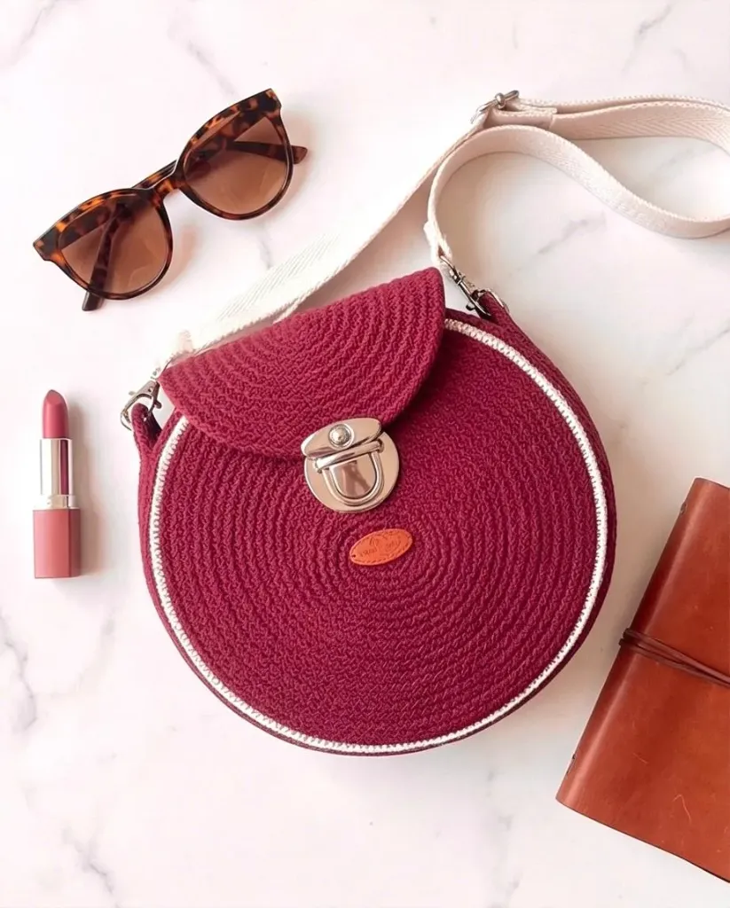 Round Crossbody Bag (Ecru natur, Ecru)